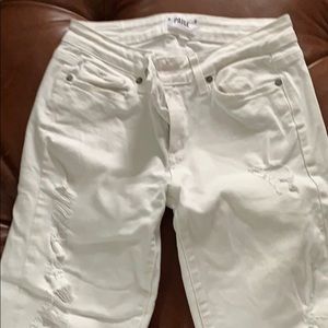 White distressed jeans worn once!